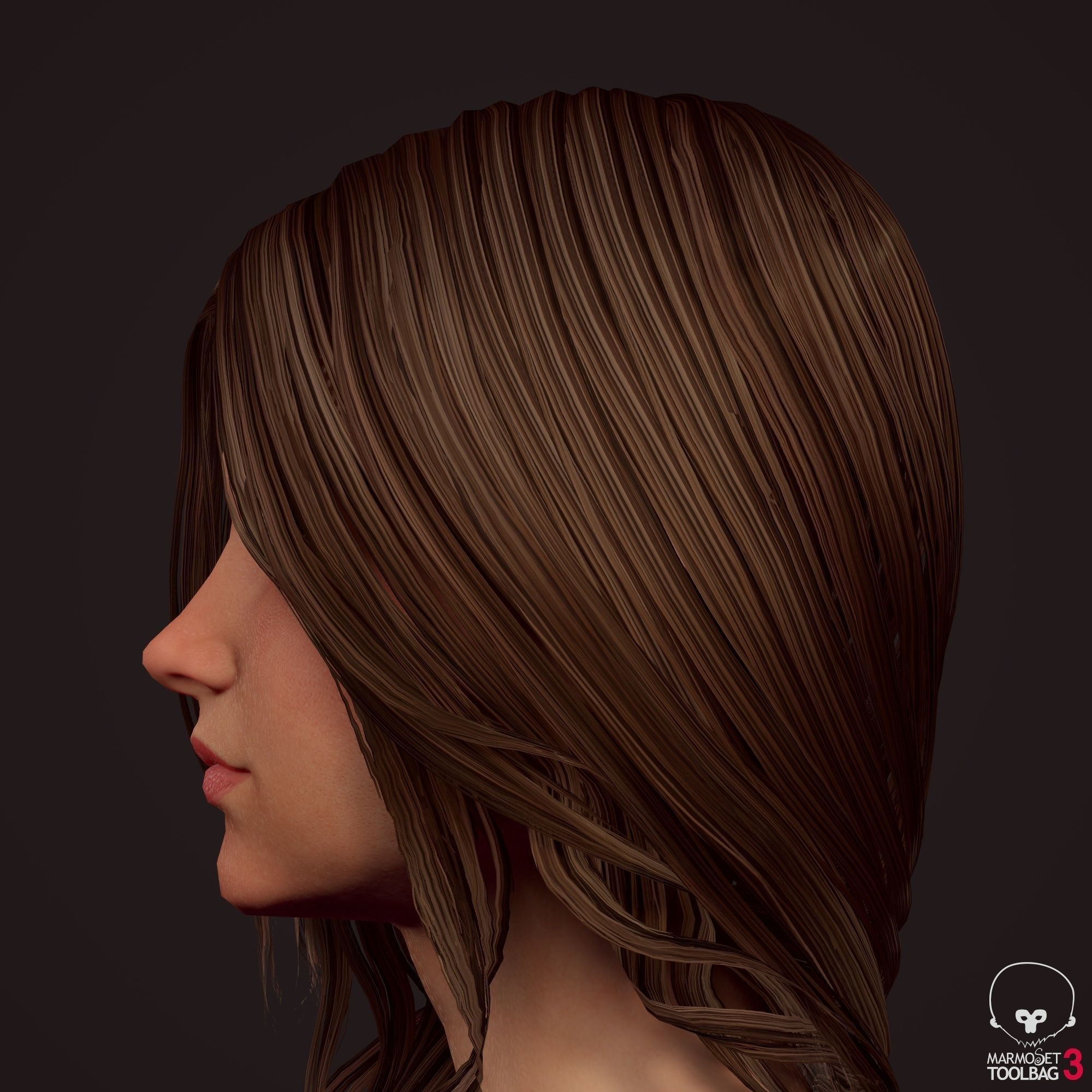 Girl in jeans Low-poly 3D model_13