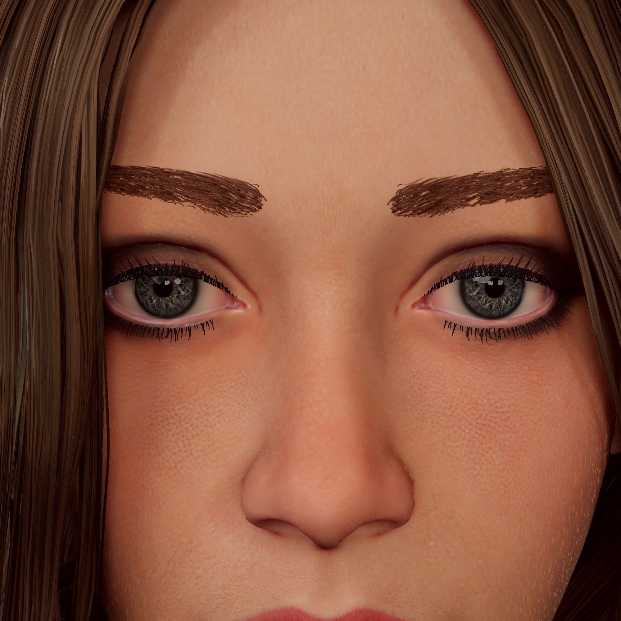 Girl in jeans Low-poly 3D model_48