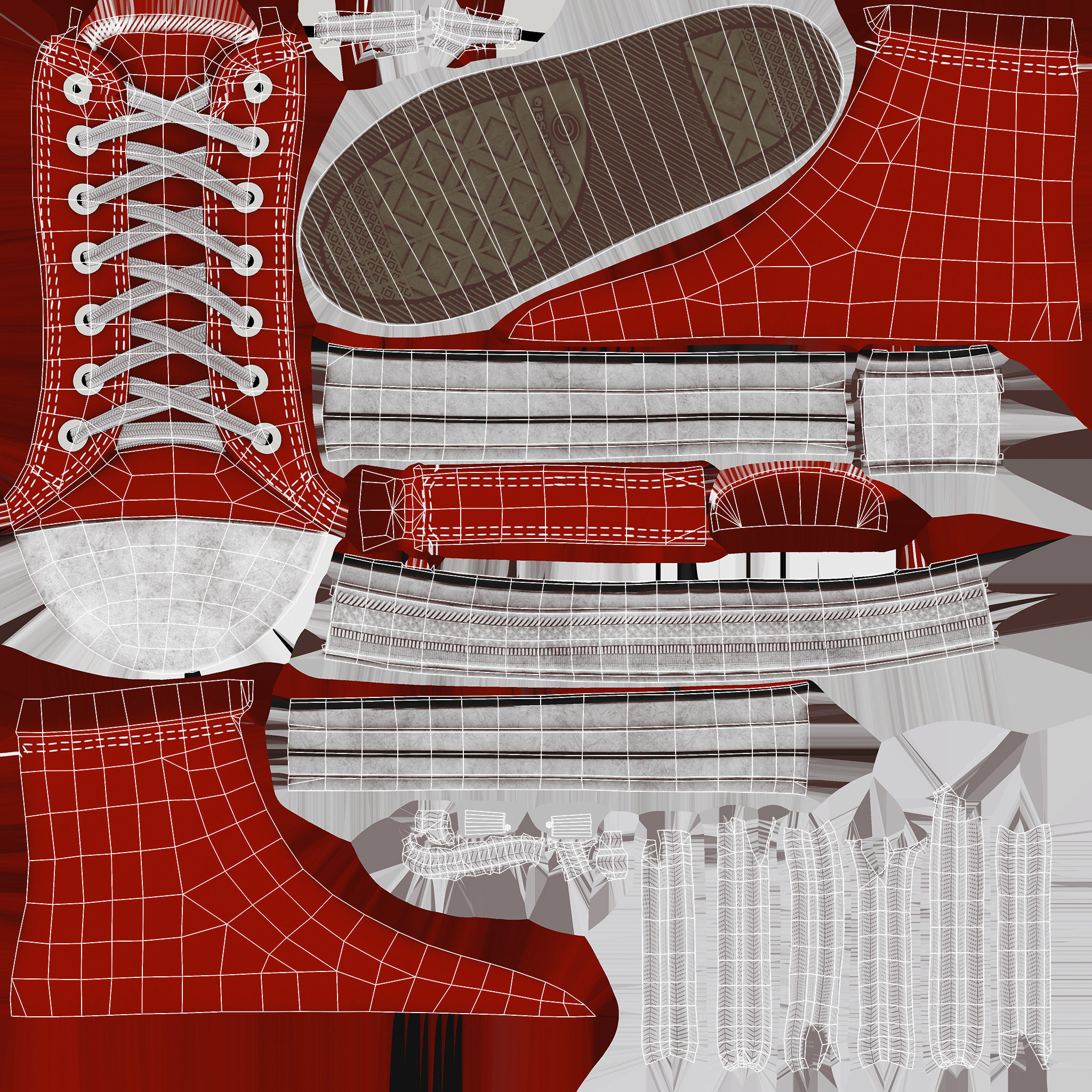 Girl in jeans Low-poly 3D model_71