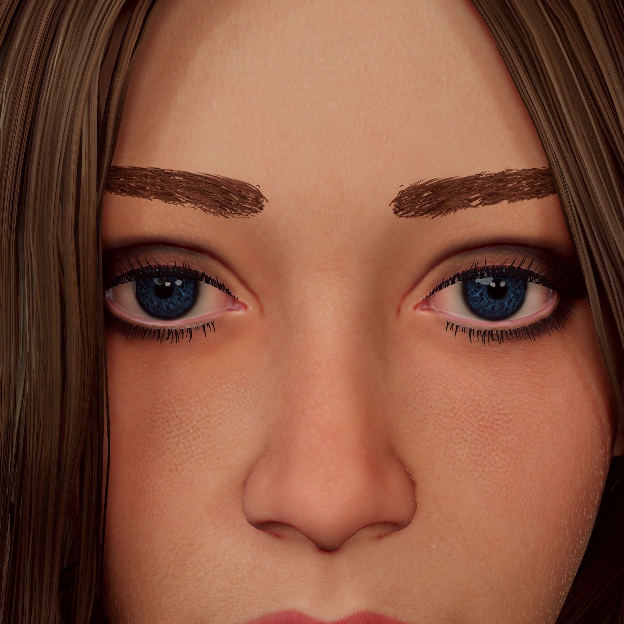 Girl in jeans Low-poly 3D model_52