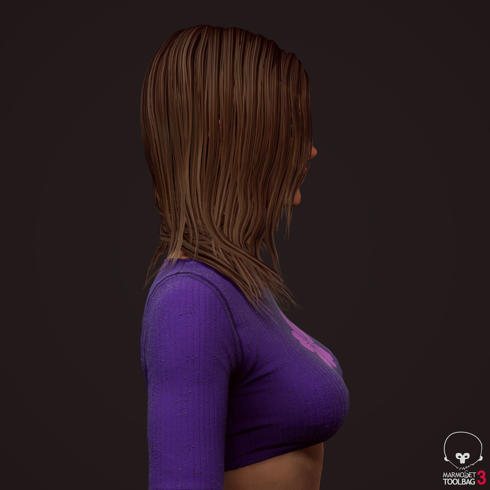 Girl in jeans Low-poly 3D model_5