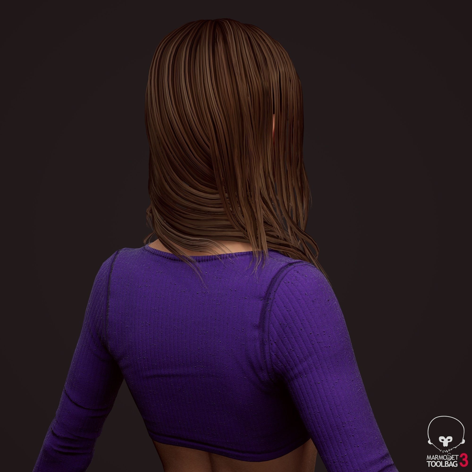 Girl in jeans Low-poly 3D model_6