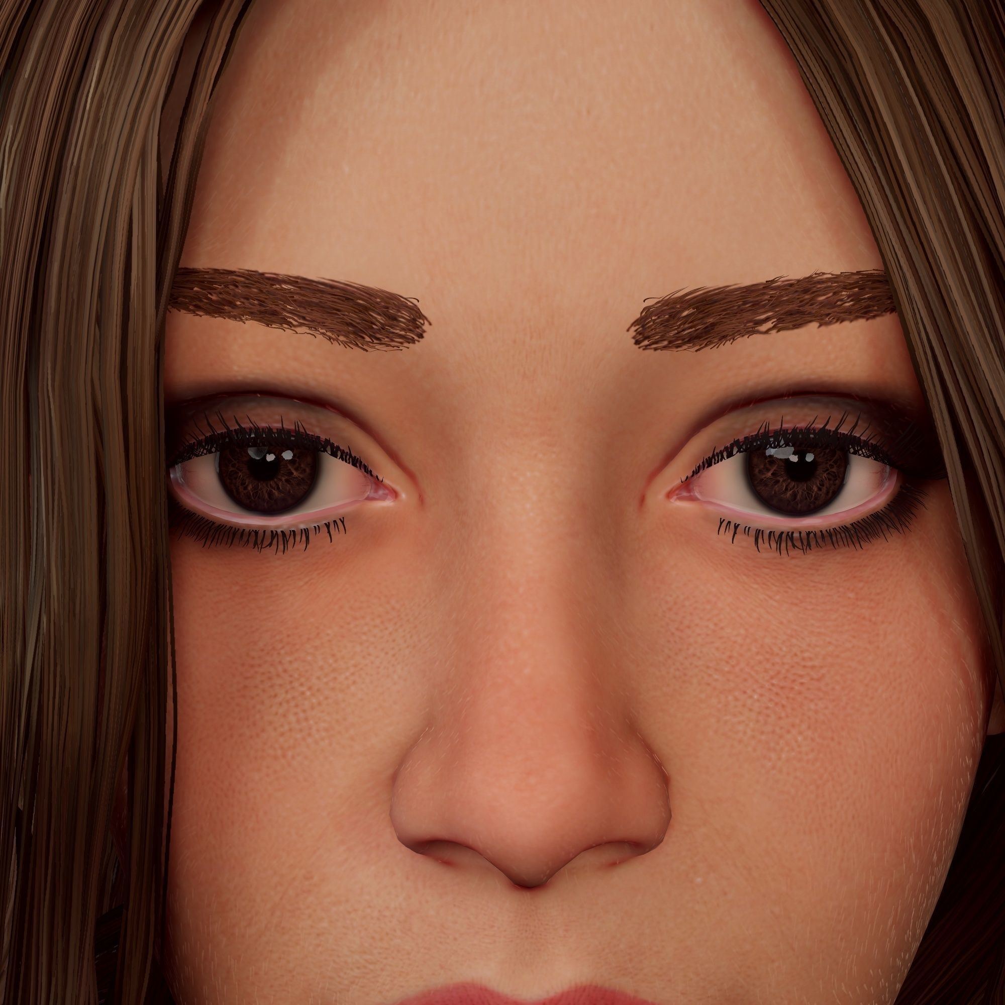 Girl in jeans Low-poly 3D model_49