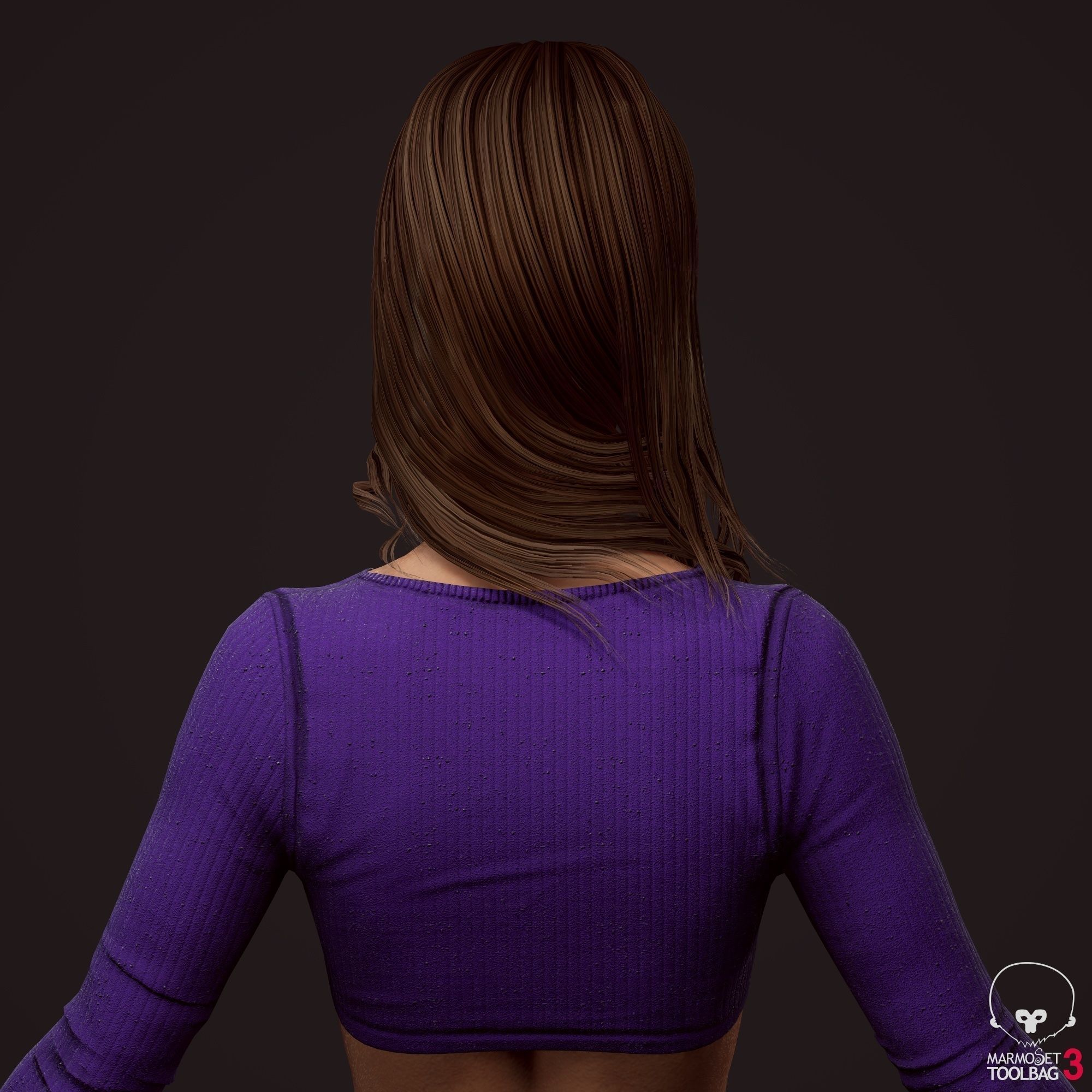 Girl in jeans Low-poly 3D model_7