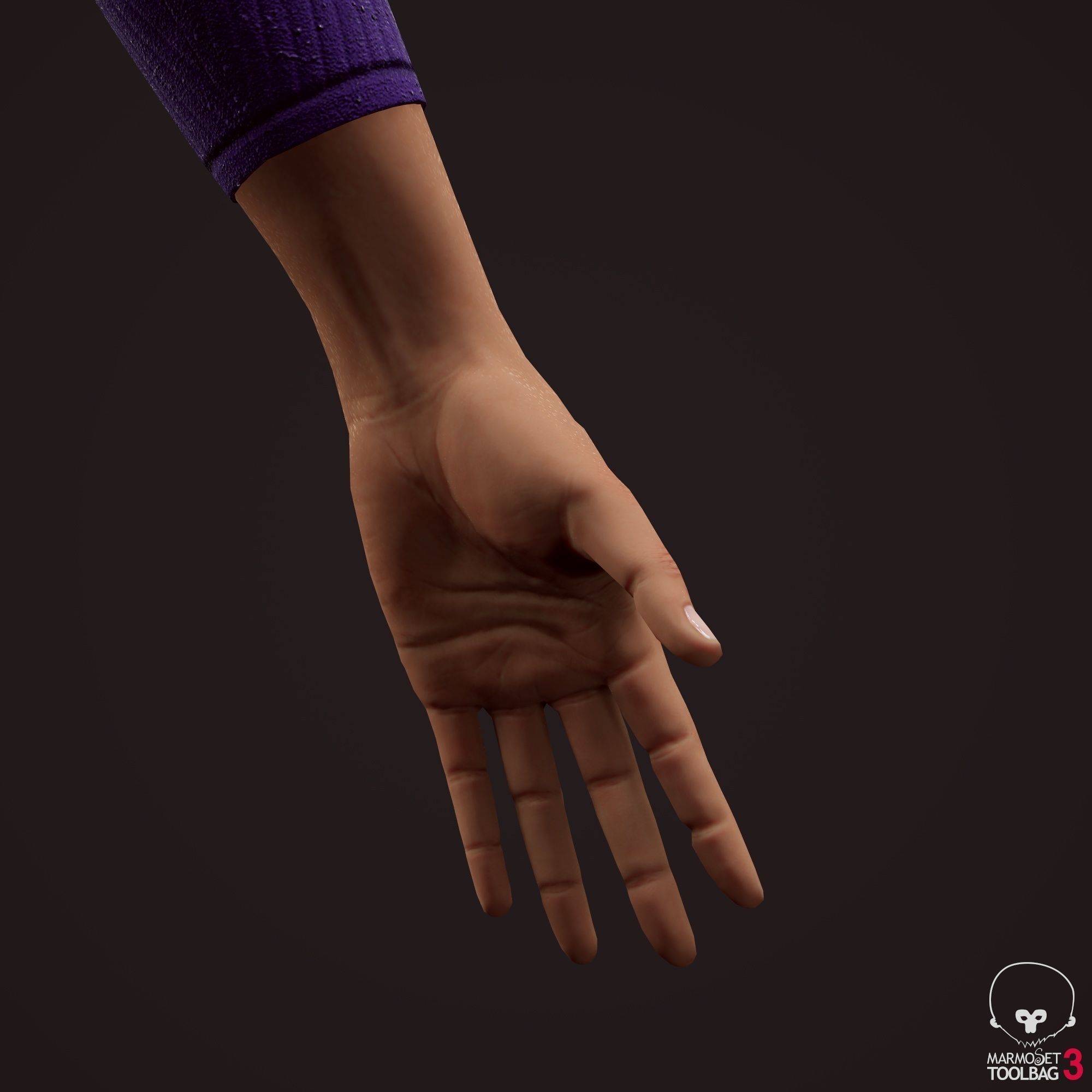 Girl in jeans Low-poly 3D model_36