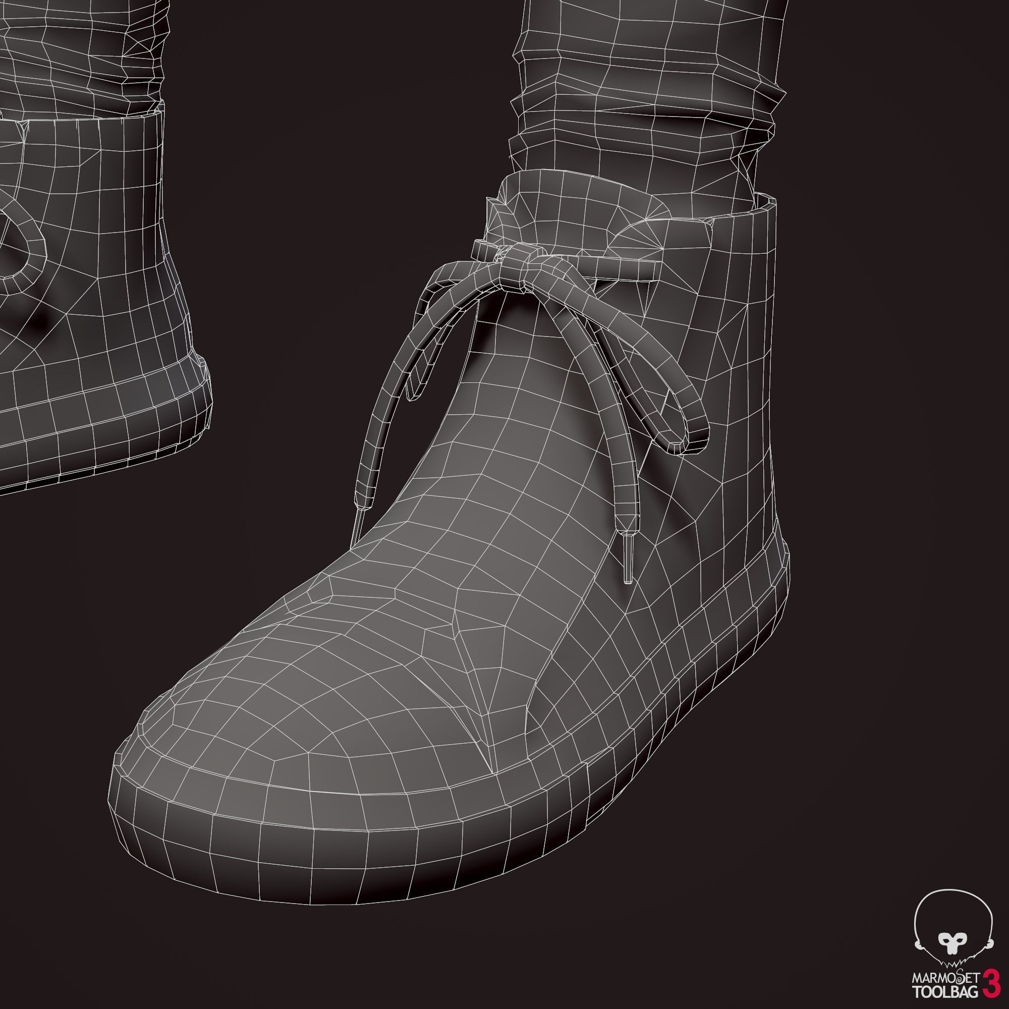 Girl in jeans Low-poly 3D model_45