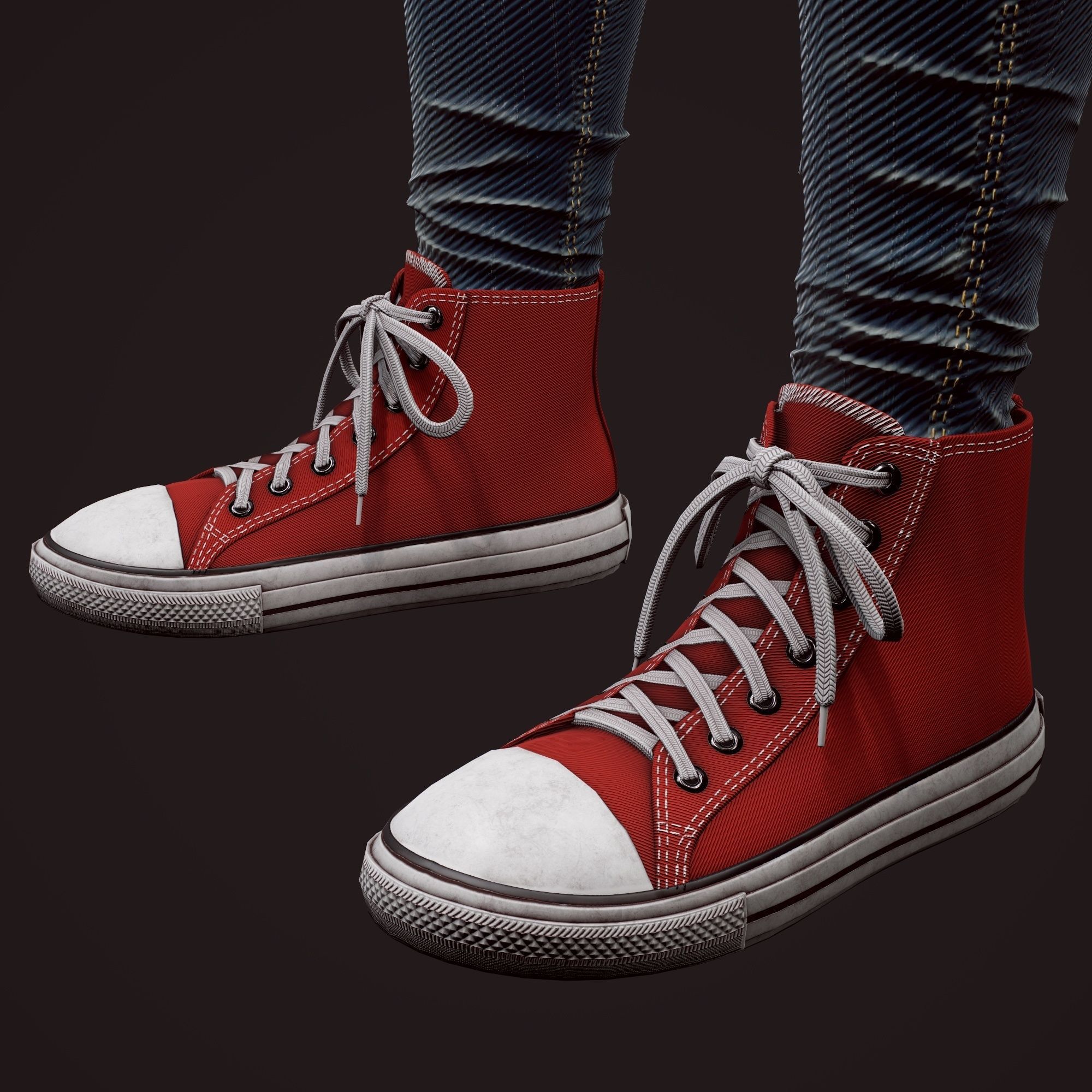 Girl in jeans Low-poly 3D model_65
