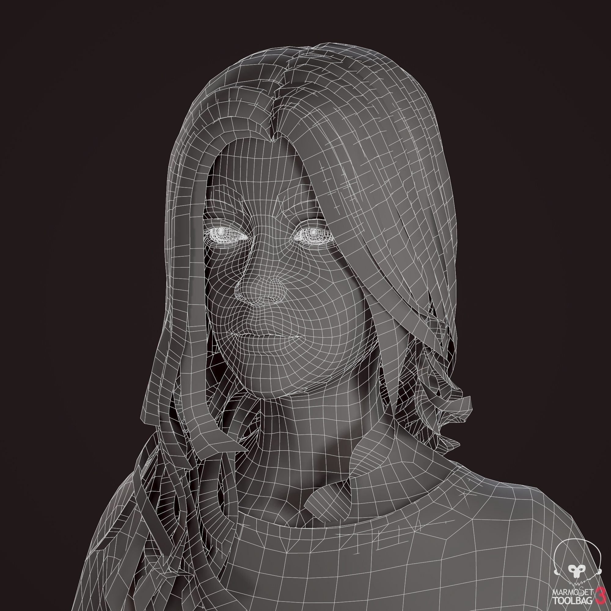 Girl in jeans Low-poly 3D model_44