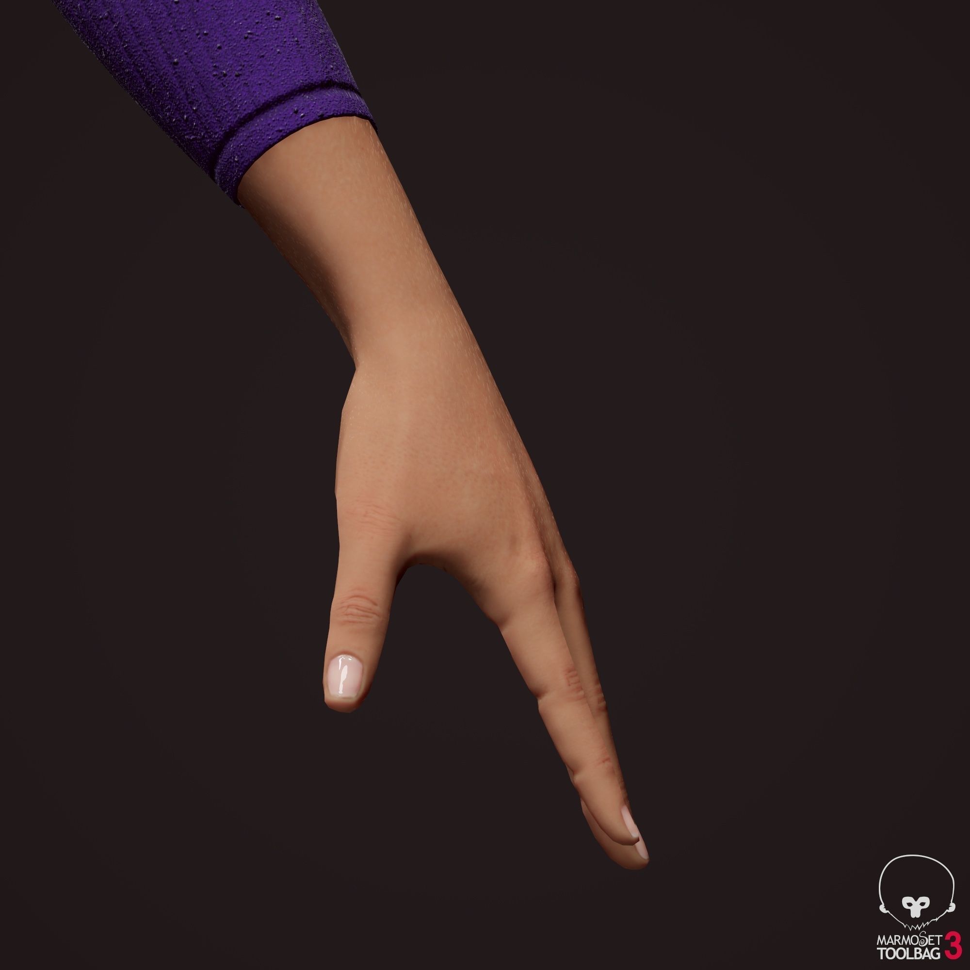 Girl in jeans Low-poly 3D model_35