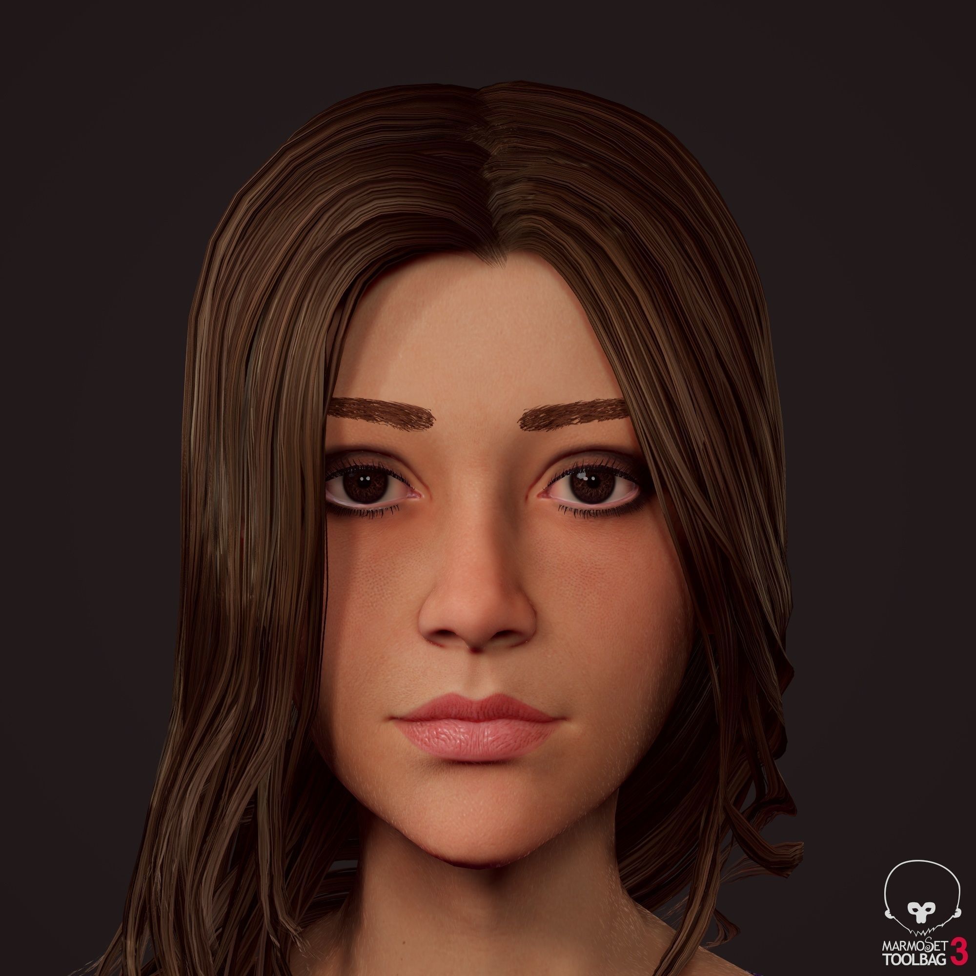 Girl in jeans Low-poly 3D model_11