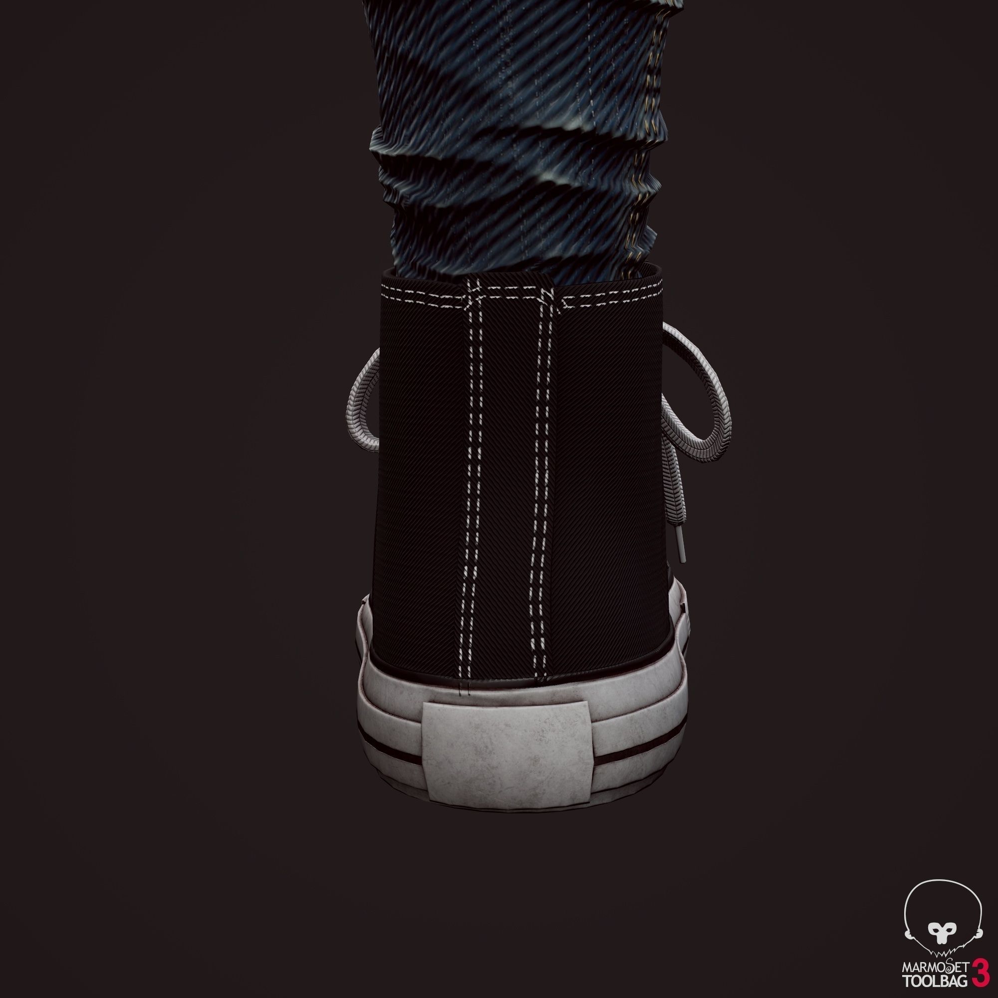 Girl in jeans Low-poly 3D model_40