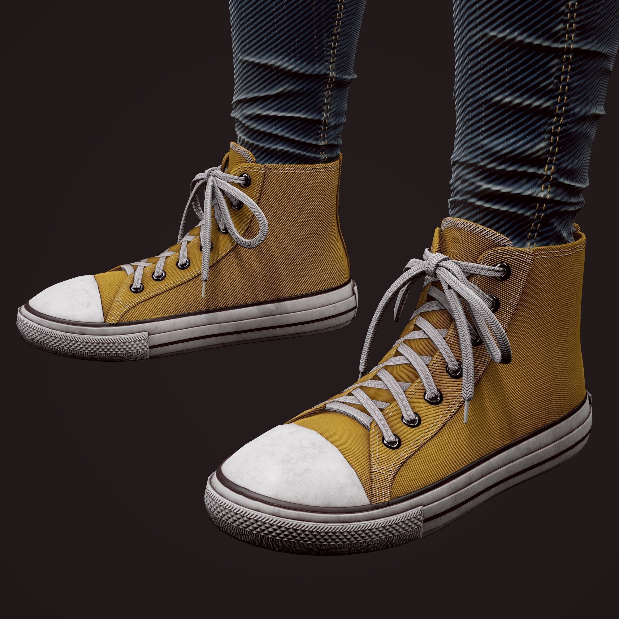 Girl in jeans Low-poly 3D model_63