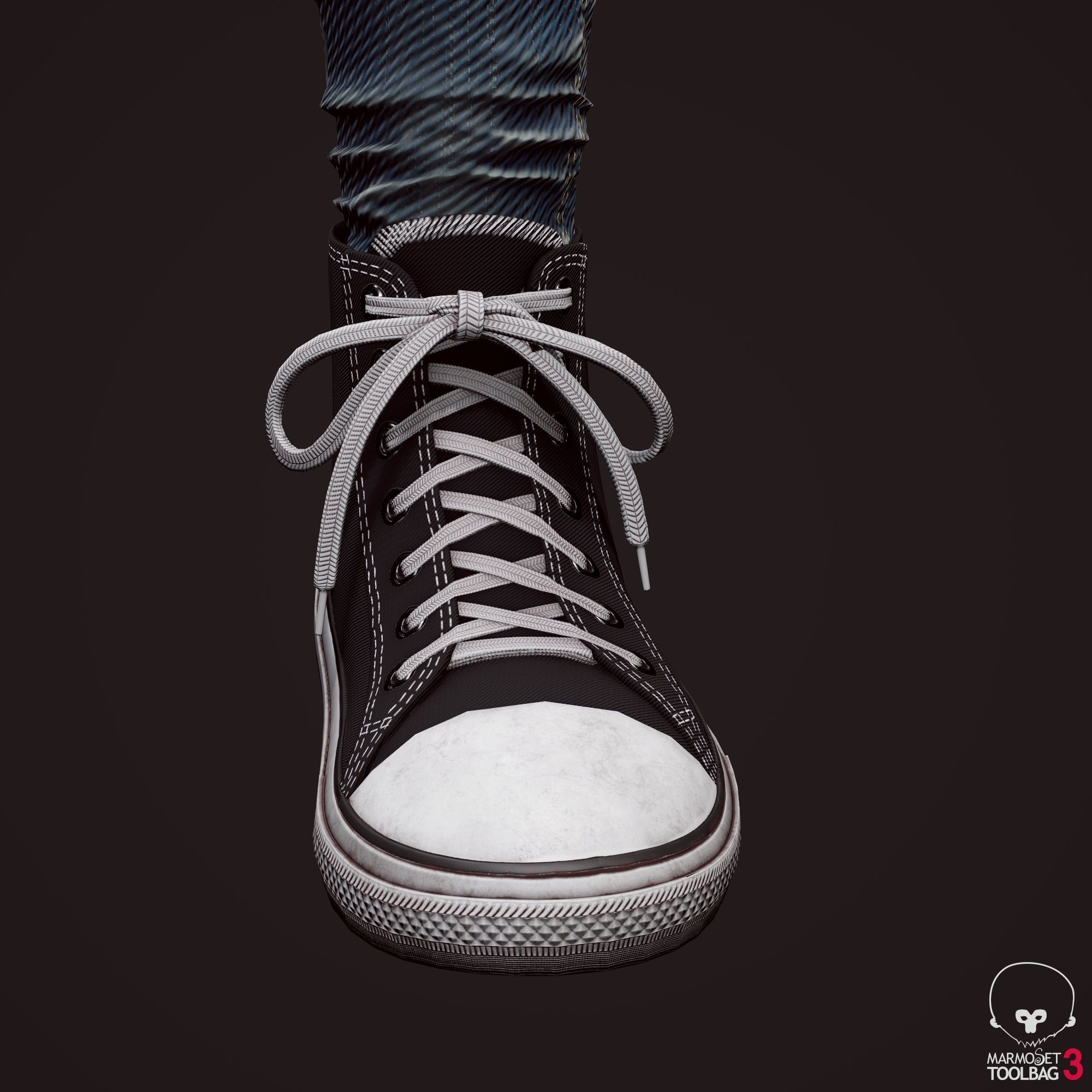 Girl in jeans Low-poly 3D model_38