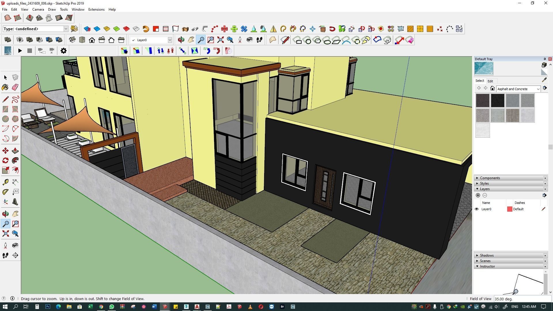 backyard pool design  of luxury house 3D model_6