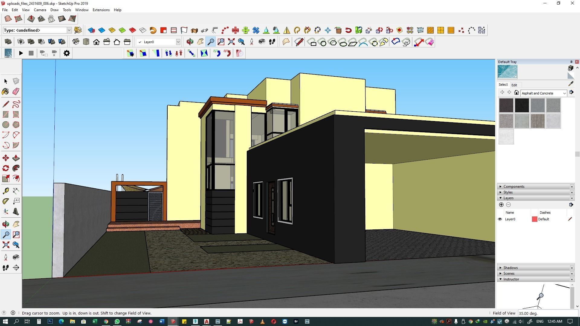 backyard pool design  of luxury house 3D model_11