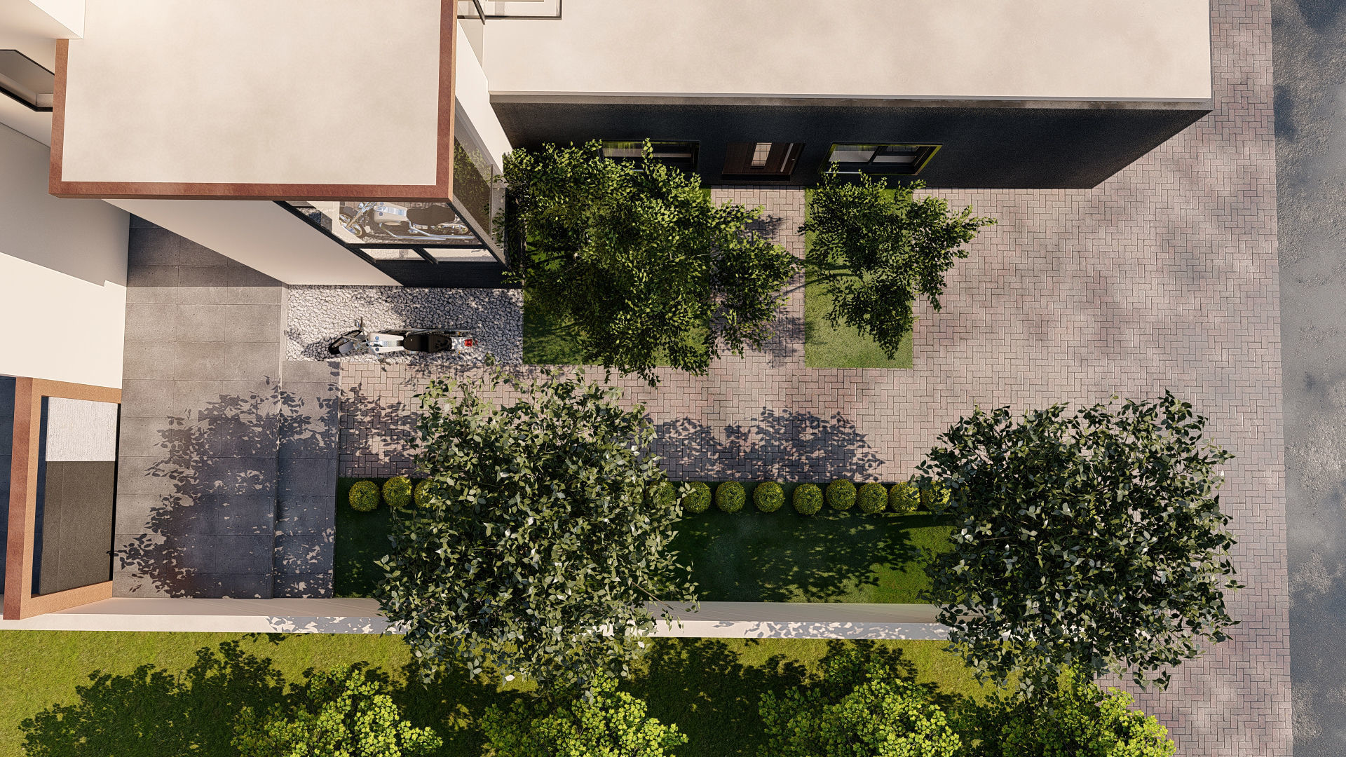 backyard pool design  of luxury house 3D model_2