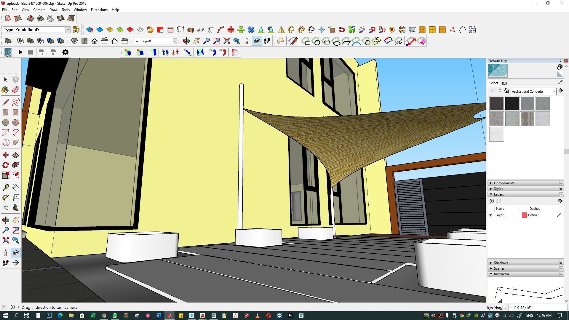 backyard pool design  of luxury house 3D model_17