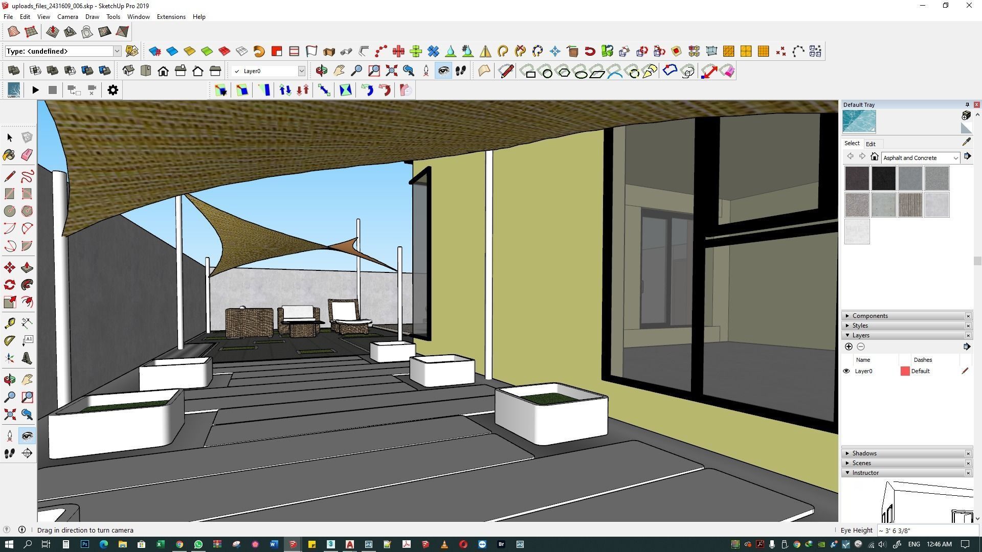 backyard pool design  of luxury house 3D model_19