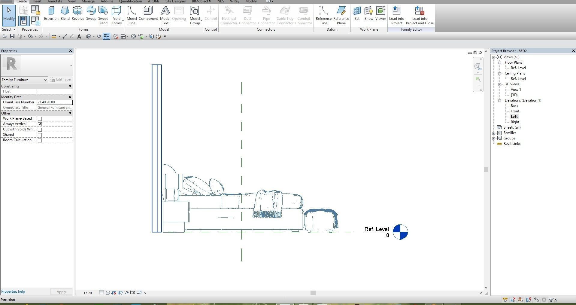 Revit double bed 5 model 3D model_9