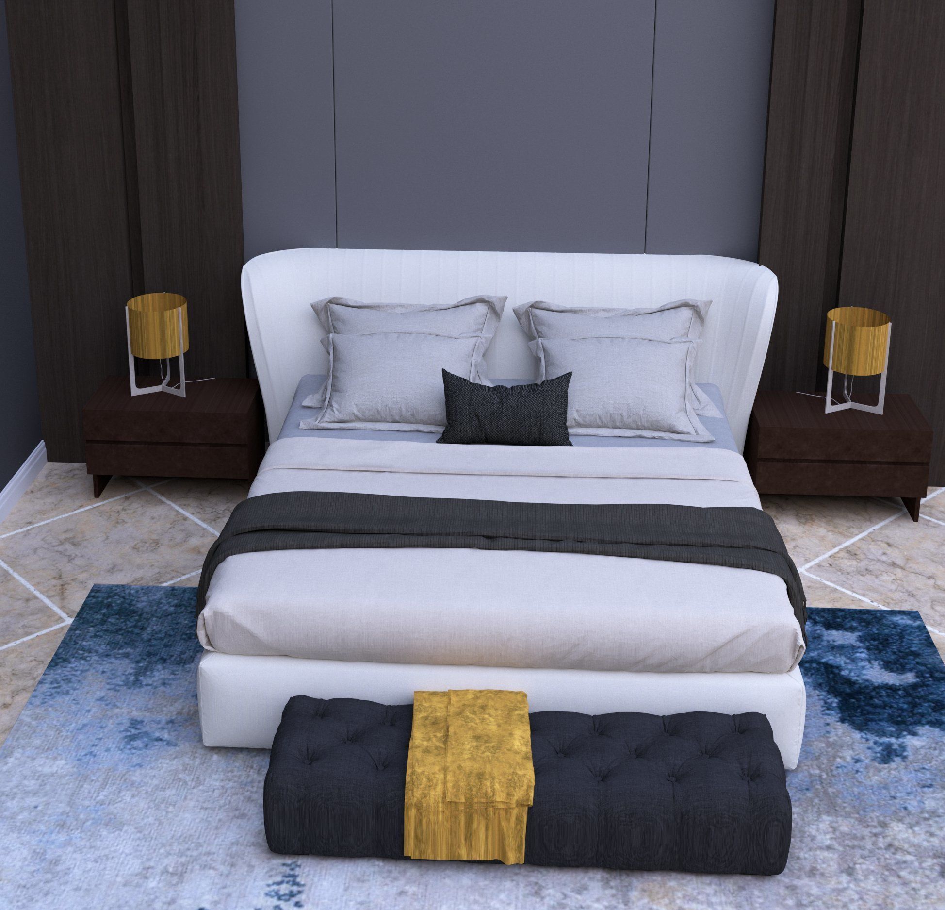 Revit double bed 5 model 3D model_2