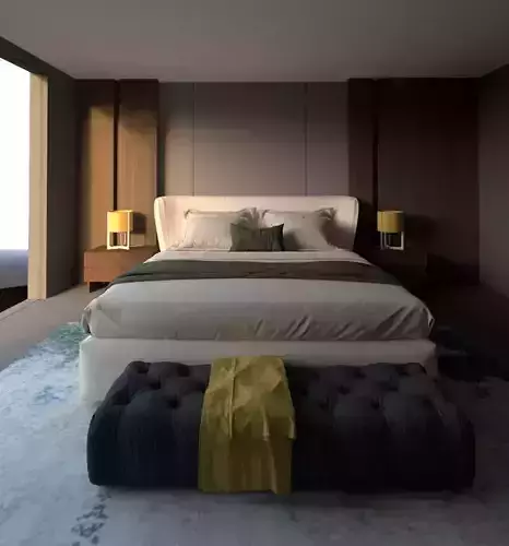 Revit double bed 5 model 3D model