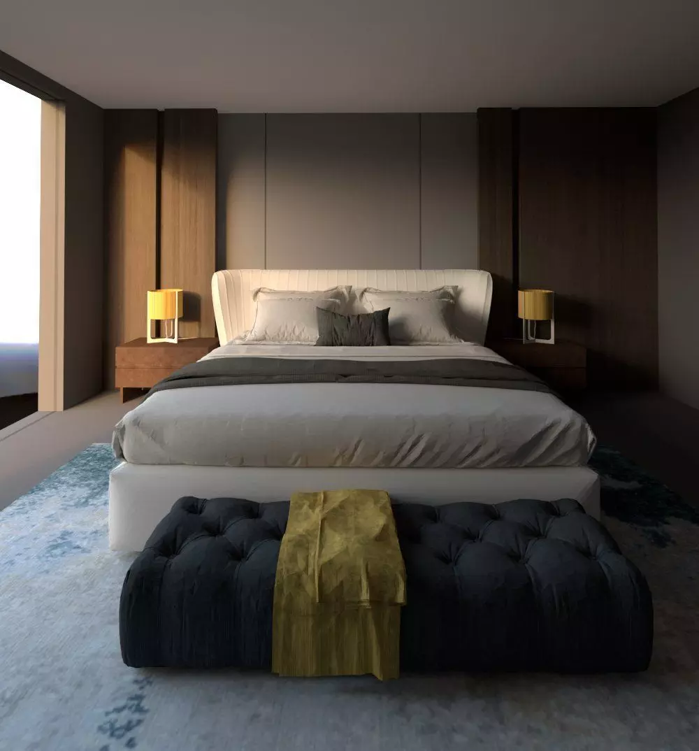 Revit double bed 5 model 3D model_0
