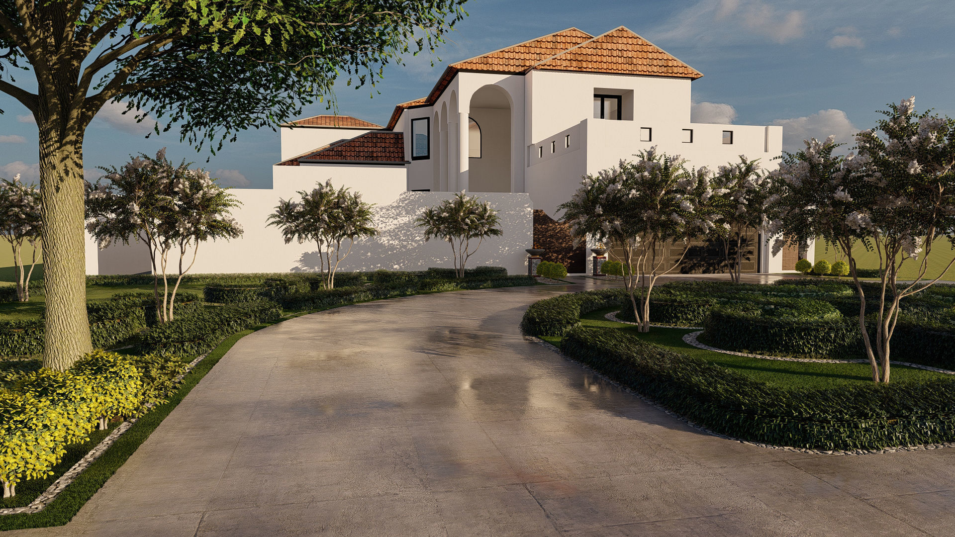landscape design 3d architecture rendering patio  exterior 3D model_2