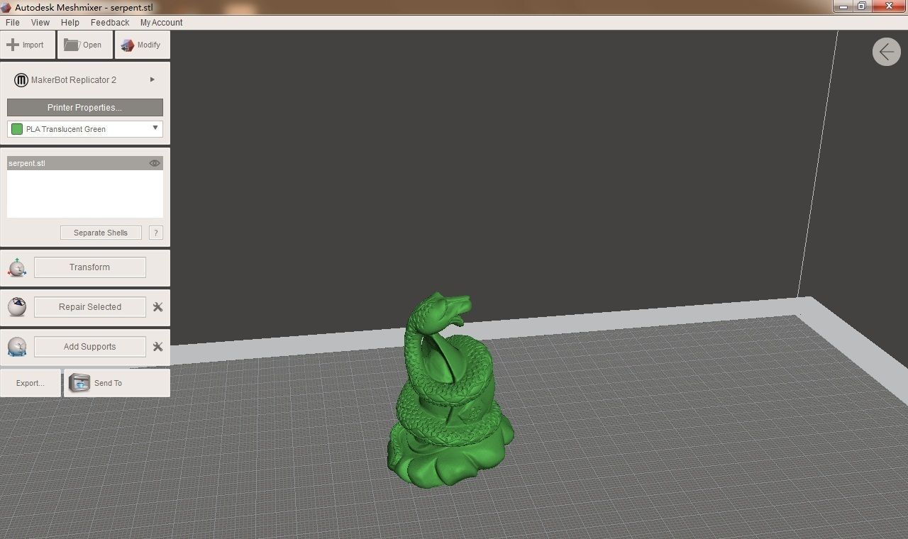 Chinese animal signs-serpent 3D print model_2