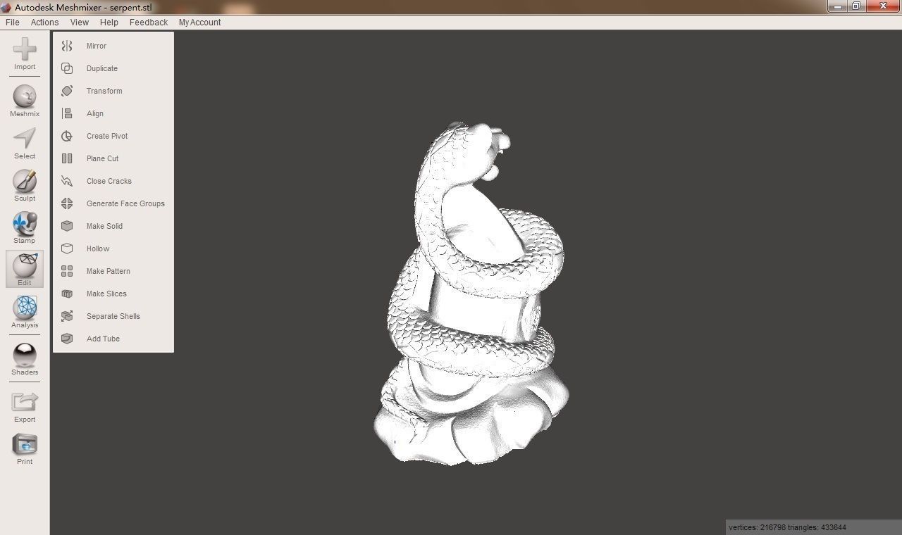 Chinese animal signs-serpent 3D print model_1