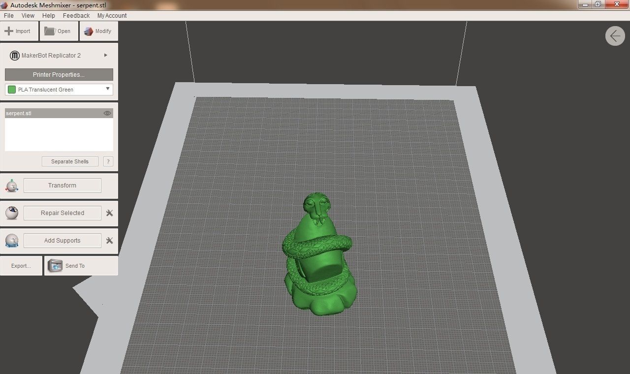 Chinese animal signs-serpent 3D print model_4