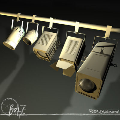 Stage lights for set 3D model