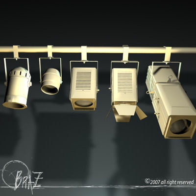 Stage lights for set 3D model_6