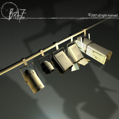 Stage lights for set 3D model_4