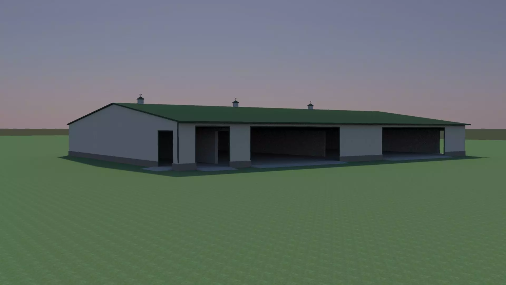 Hay storage shed Low-poly 3D model_0