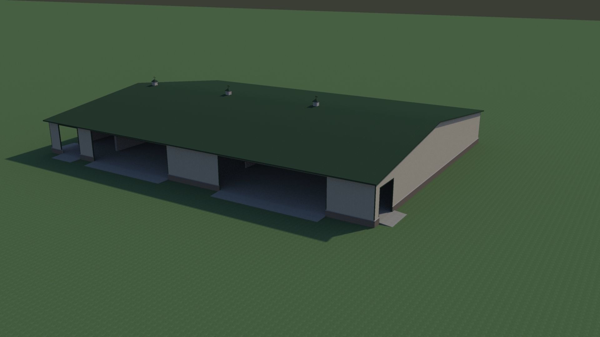 Hay storage shed Low-poly 3D model_2