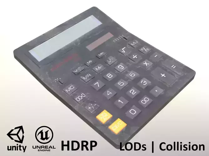Calculator Dirty - Unity - HDRP - UE4 Low-poly 3D model Calculator Dirty - Unity - HDRP - UE4 Low-poly 3D model