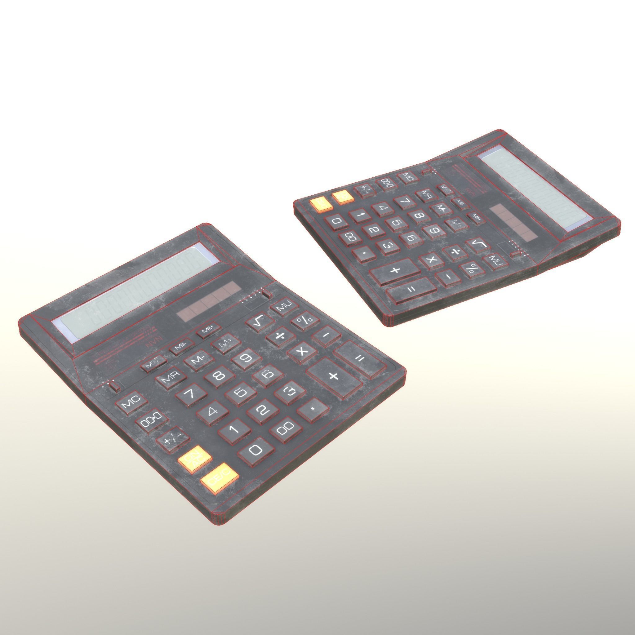 Calculator Dirty - Unity - HDRP - UE4 Low-poly 3D model_17