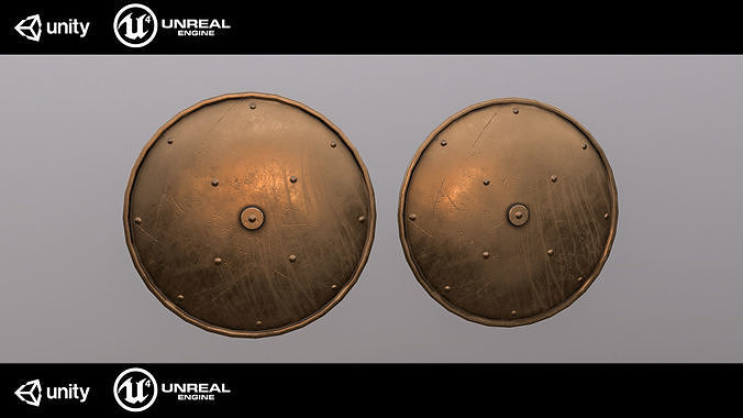 Medieval shield Low-poly 3D model