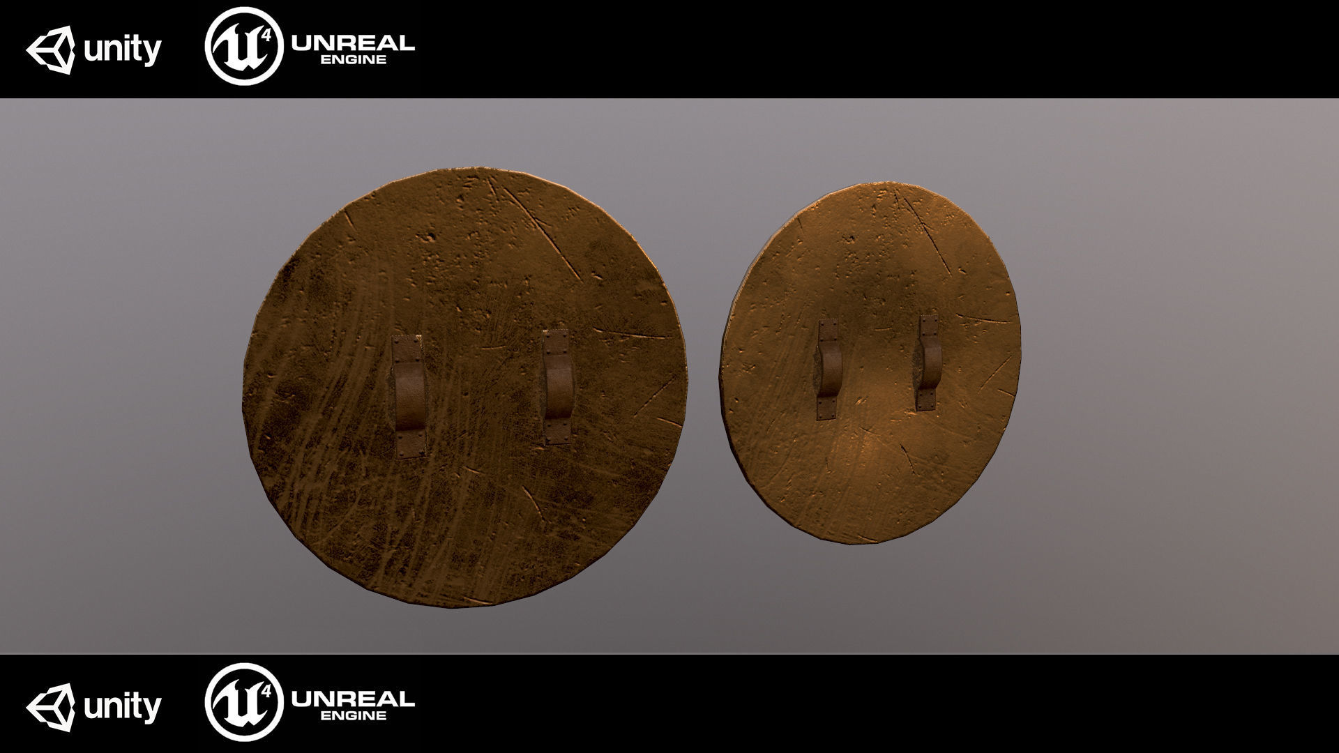Medieval shield Low-poly 3D model_2