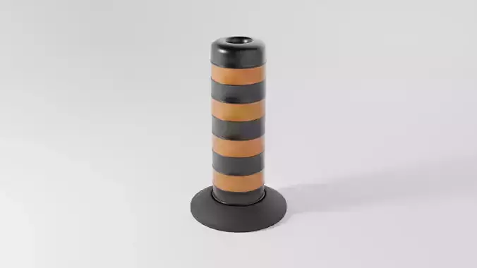 Traffic Barrel Low-poly 3D model