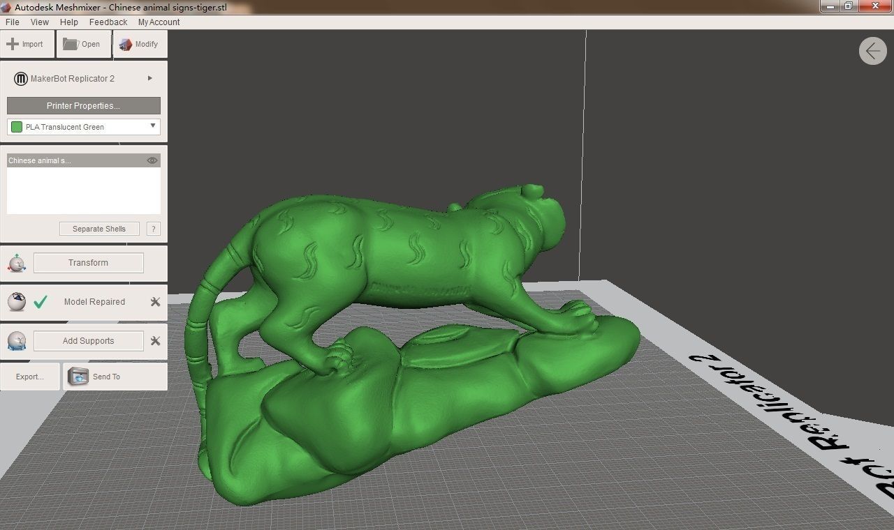 Chinese animal signs-tiger 3D print model_3