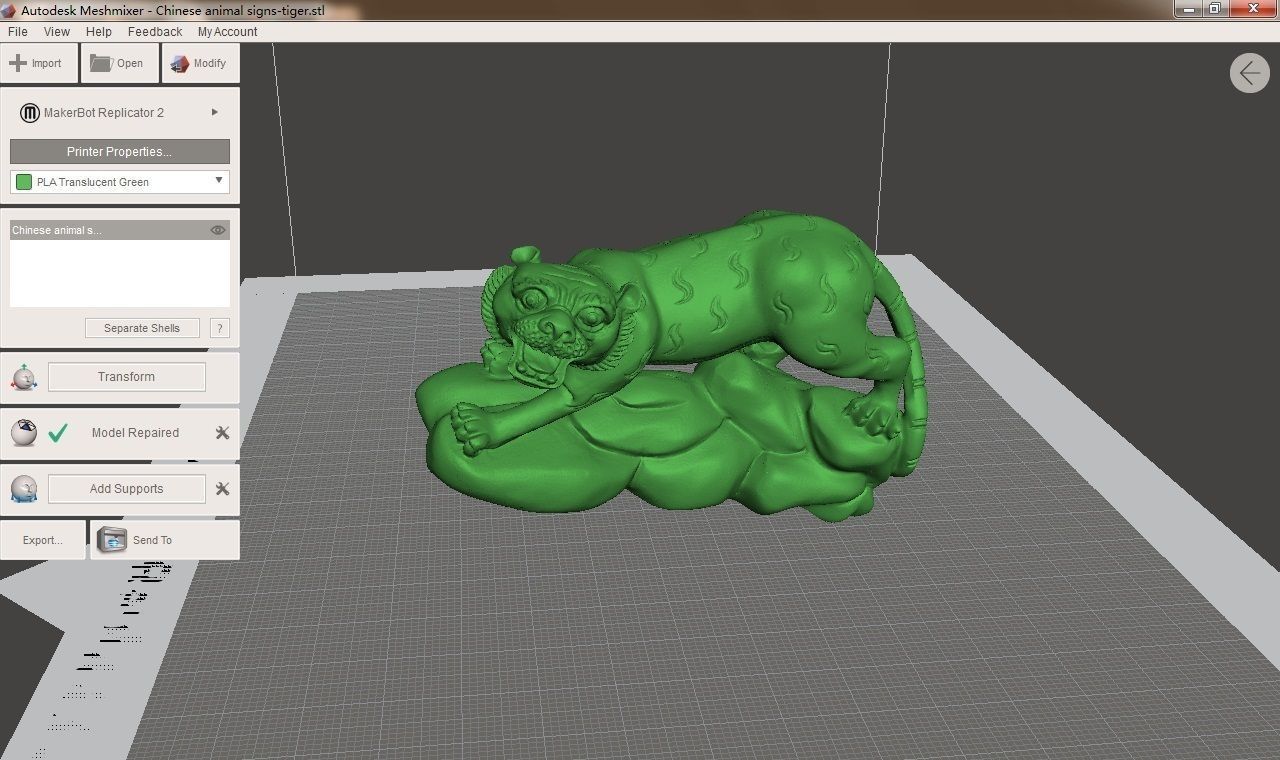 Chinese animal signs-tiger 3D print model_1