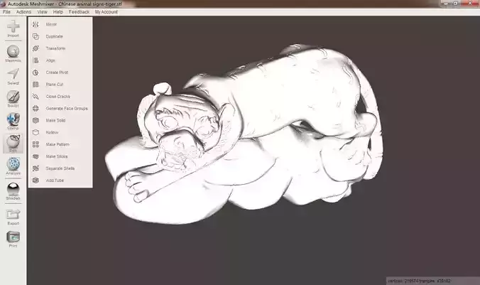 Chinese animal signs-tiger 3D print model