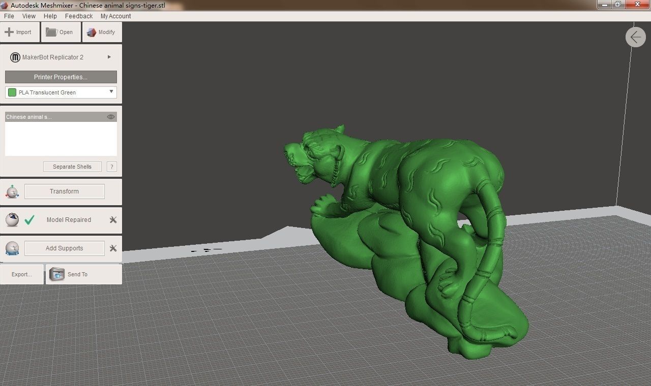 Chinese animal signs-tiger 3D print model_2