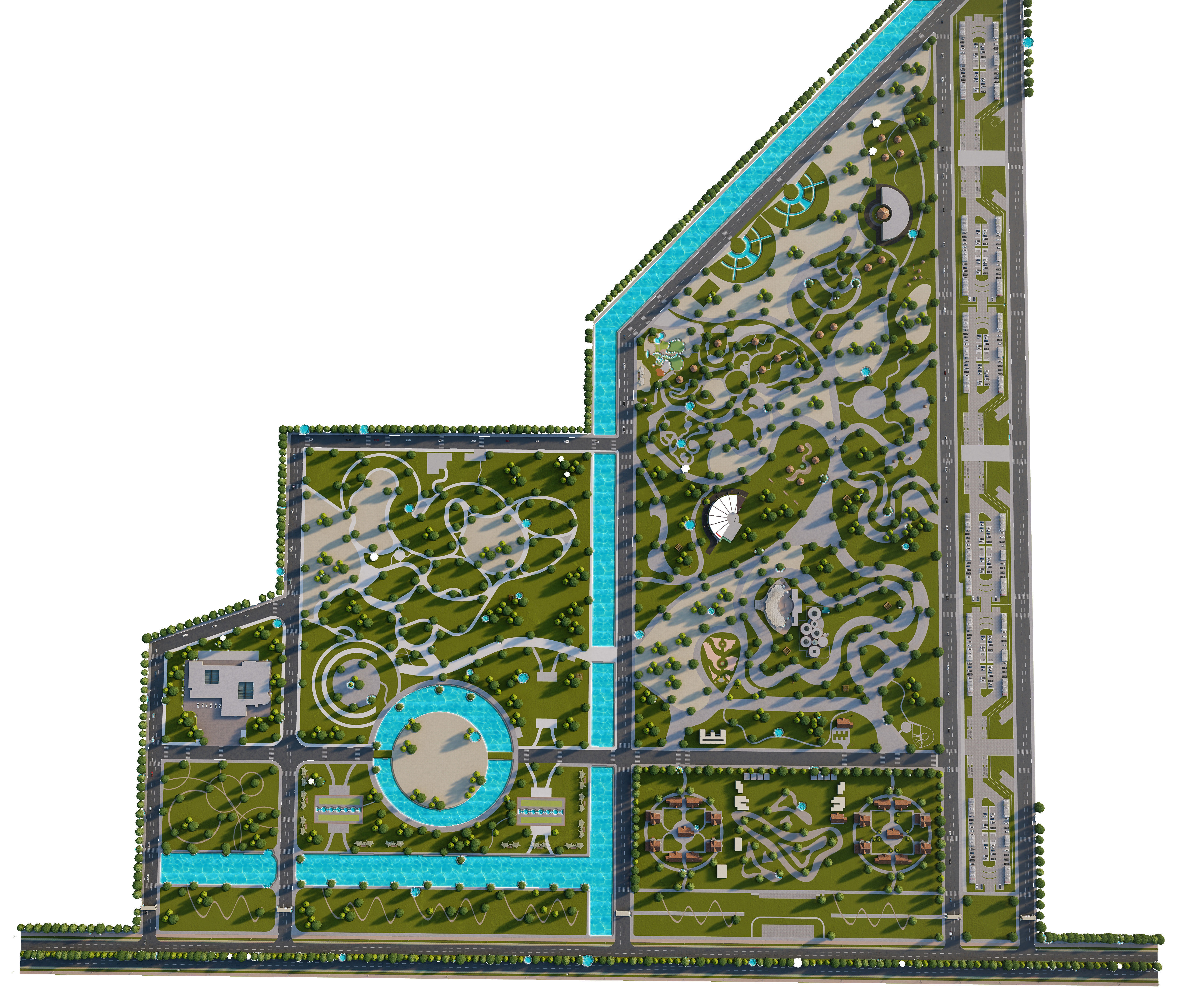 Architecture undergraduate thesis landscape theme park 3D model_1