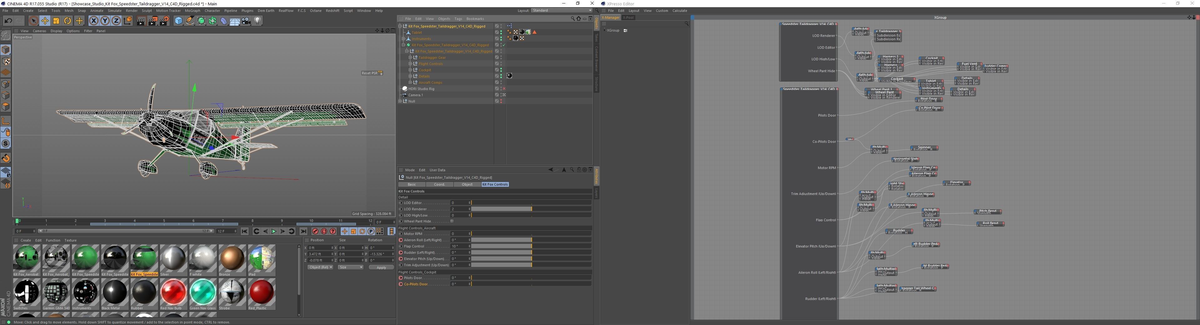 Kit Fox Speedster Airshow C4D Rigged 3D model_22