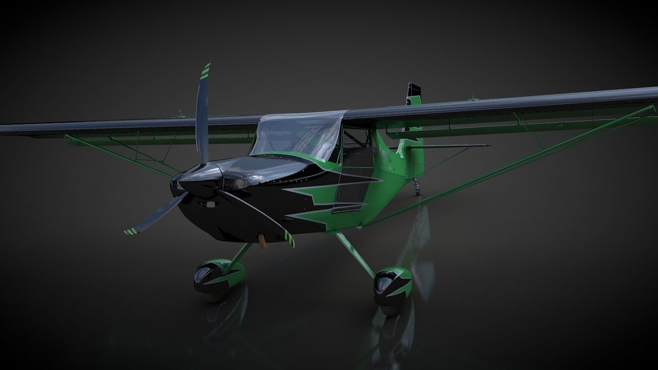 Kit Fox Speedster Airshow C4D Rigged 3D model_3