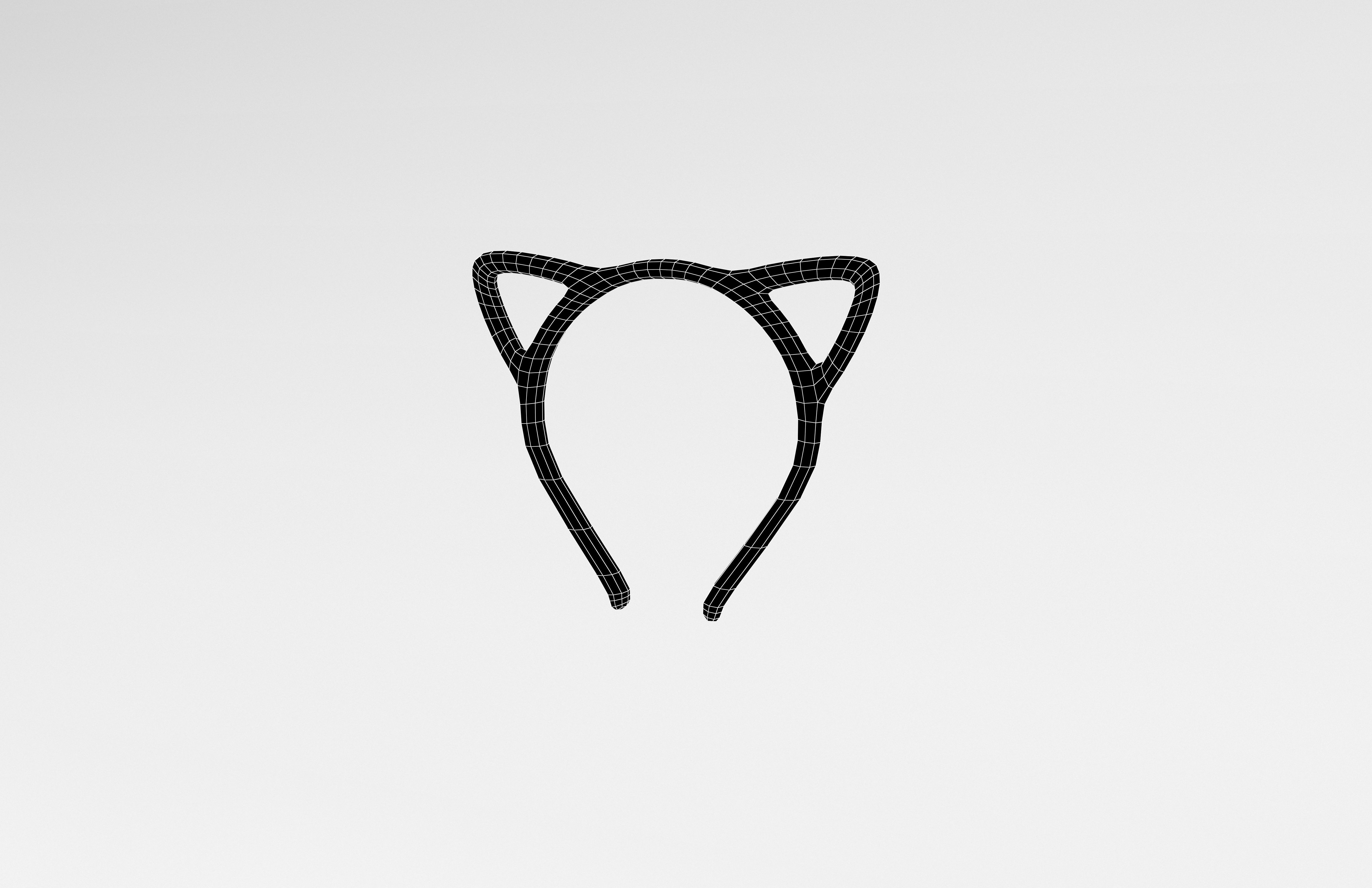 Cat Ear Headband v1 005 Low-poly 3D model_6