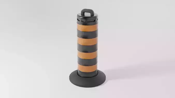 Traffic Barrel 2 Low-poly 3D model