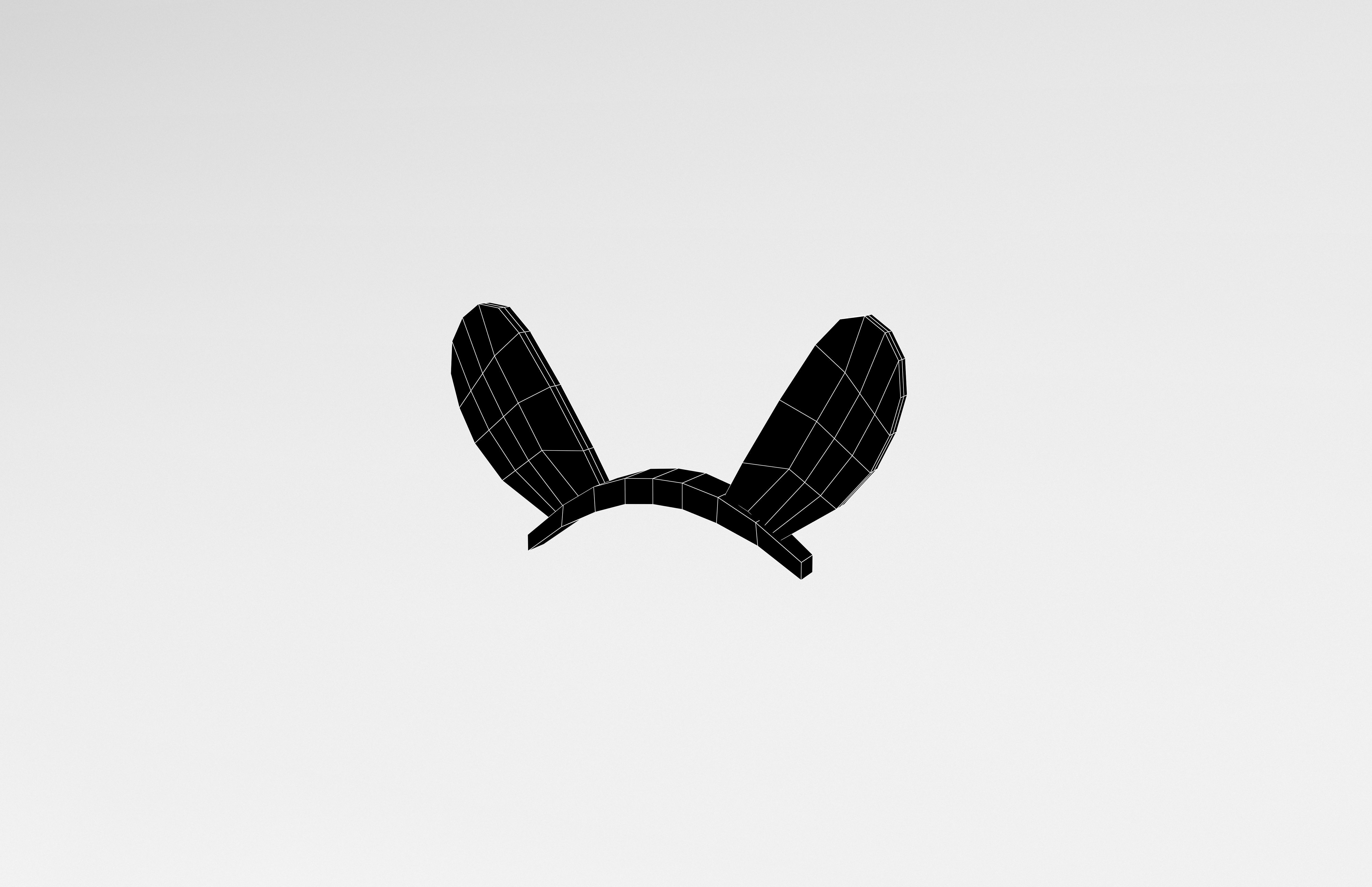 Low Poly Bunny Hairband v1 001 Low-poly 3D model_6